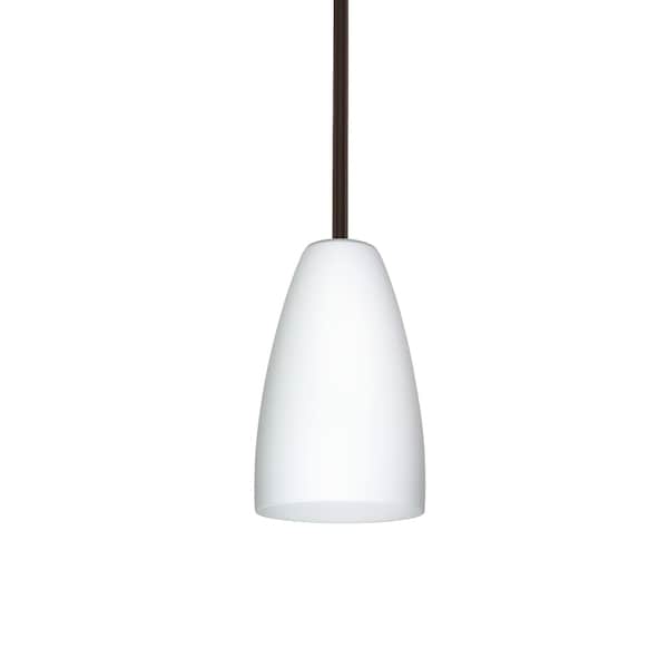 Besa Lighting Riva 9 Cord Pendant, Opal Matte, Bronze Finish, 1x75W Incandescent 1TT-151107-BR - main